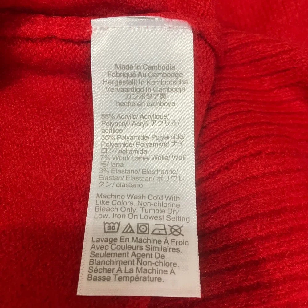 J.Crew Factory Crewneck Red Sweater Extra-Soft Yarn Women XL‎ NWT Holiday Flaw